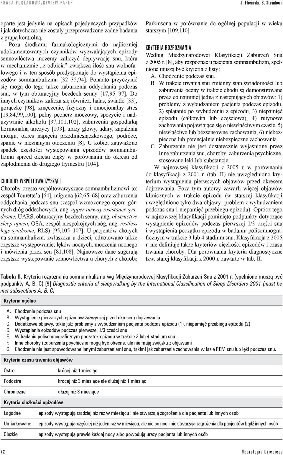 wolnofalowego i w ten sposób predysponuje do wystąpienia epizodów somnambulizmu [32 35,94].