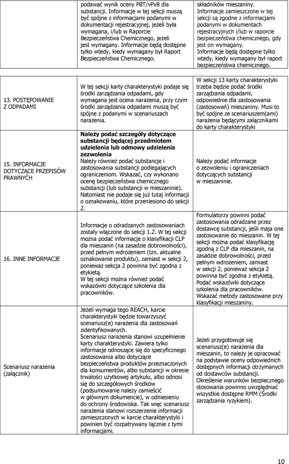 Informacje będą dostępne tylko wtedy, kiedy wymagany był Raport Bezpieczeństwa Chemicznego.