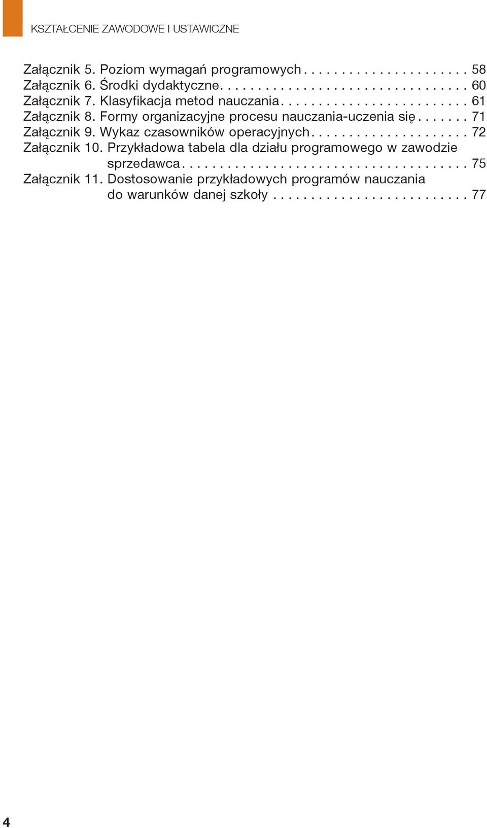 Formy organizacyjne procesu nauczania-uczenia się 71 Załącznik 9.
