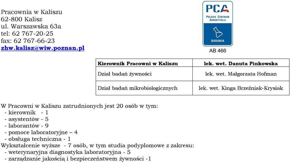 Danuta Pinkowska lek. wet.
