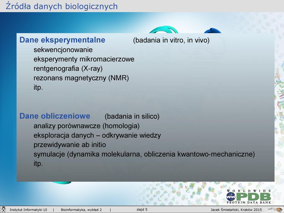 Dane obliczeniowe (badania in silico) analizy porównawcze (homologia) eksploracja danych