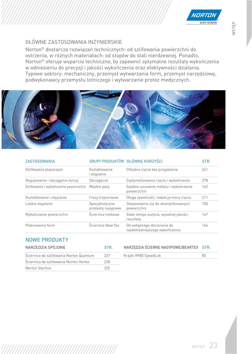 Typowe sektory: mechaniczny, przemysł wytwarzania form, przemysł narzędziowy, podwykonawcy przemysłu lotniczego i wytwarzanie protez medycznych. ZASTOSOWANIA GRUPy PRODUKTóW GŁóWNE KORZyŚCI STR.