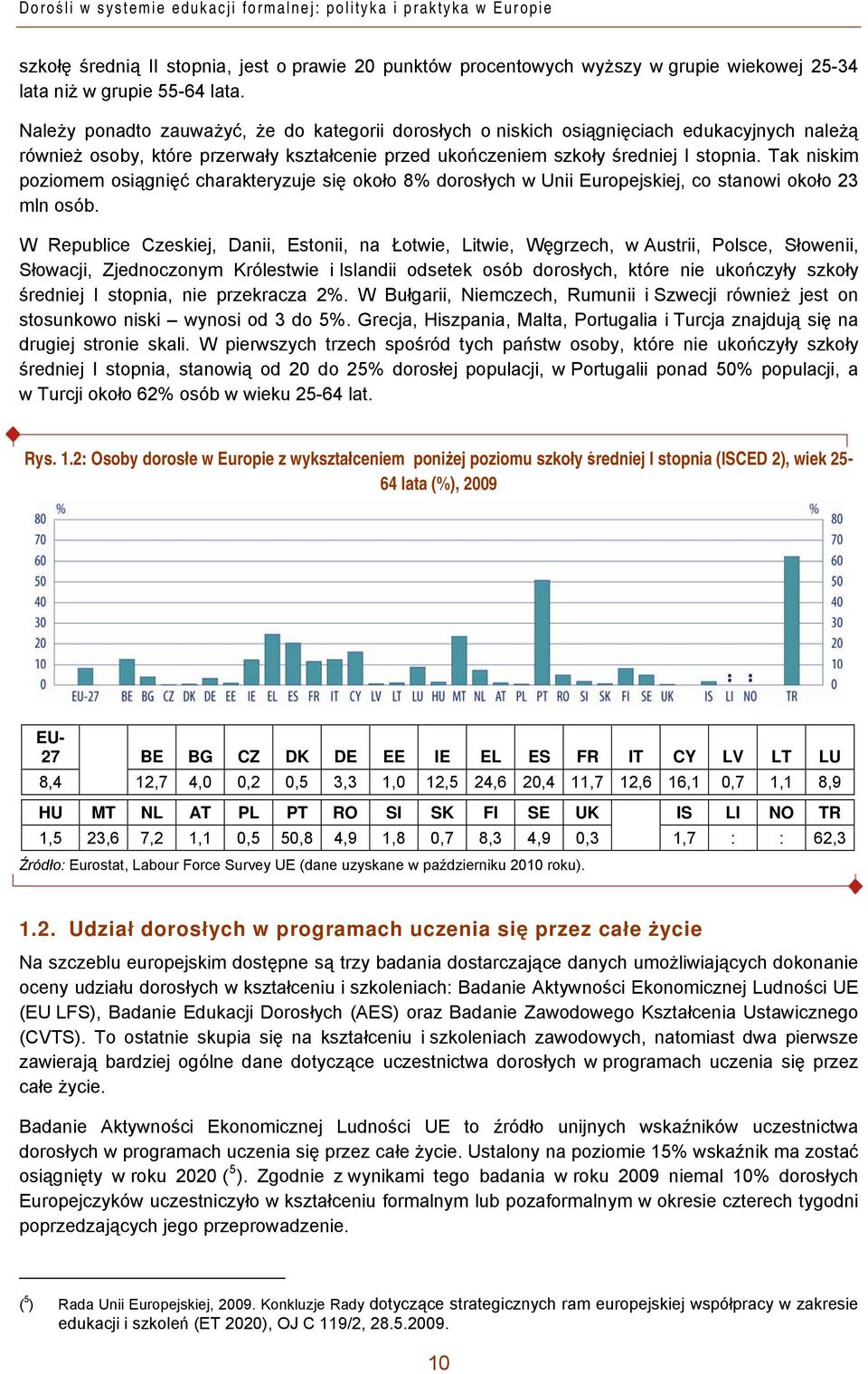 Tak niskim poziomem osiągnięć charakteryzuje się około 8% dorosłych w Unii Europejskiej, co stanowi około 23 mln osób.