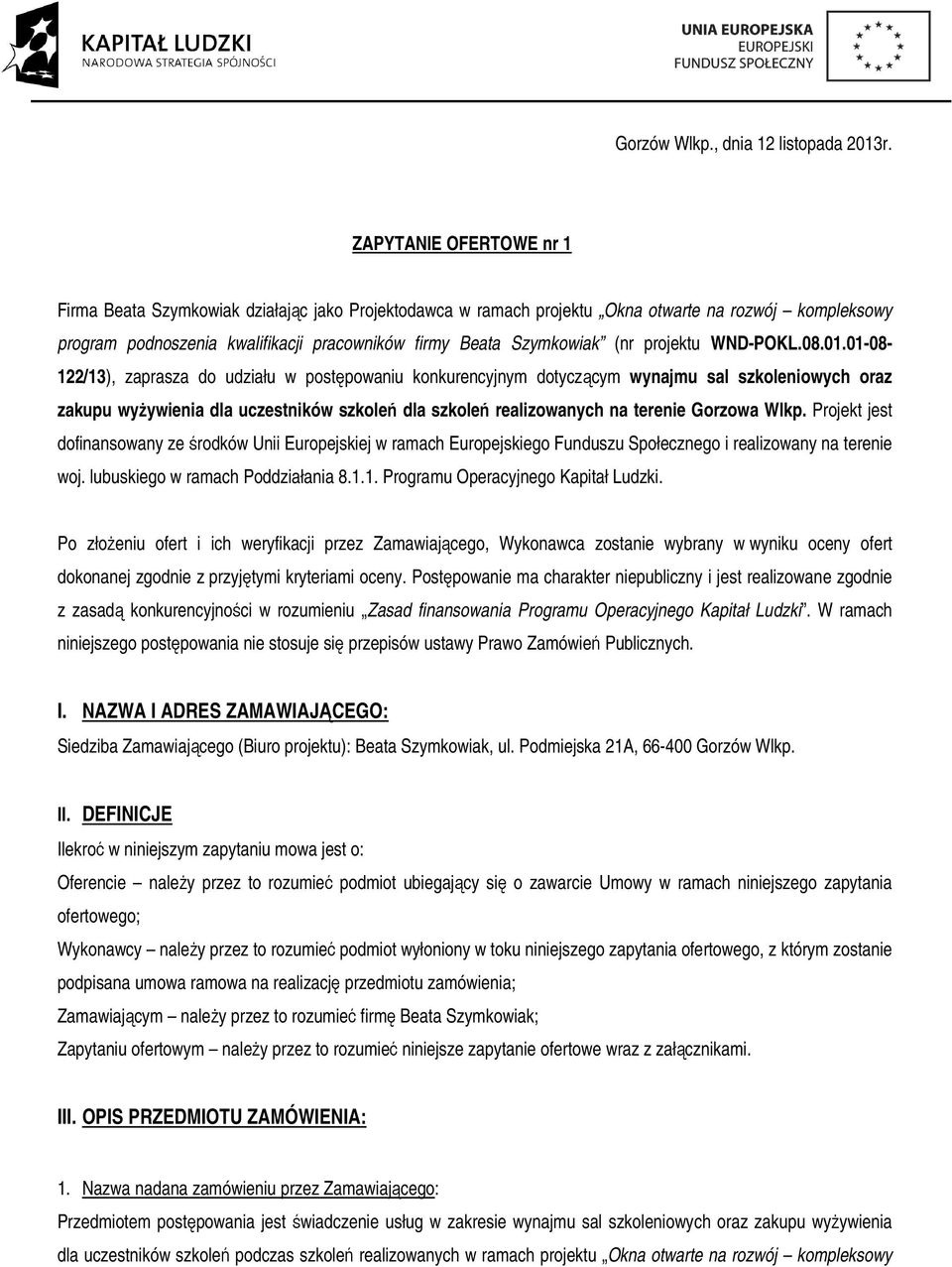 (nr projektu WND-POKL.08.01.
