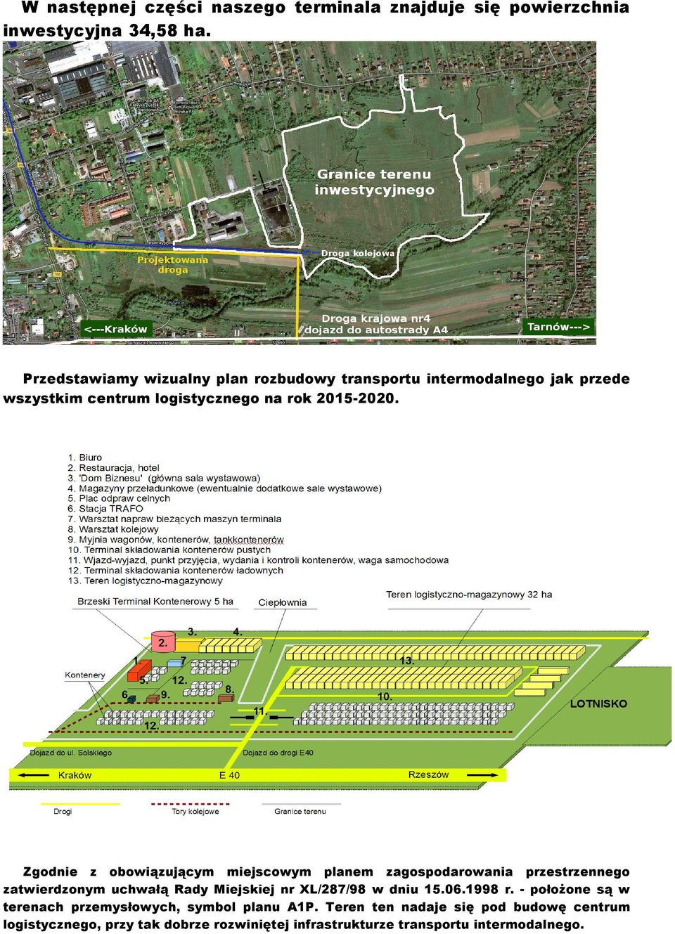 Zgodnie z obowiązującym miejscowym planem zagospodarowania przestrzennego zatwierdzonym uchwałą Rady Miejskiej nr XL/287/98 w dniu 15.