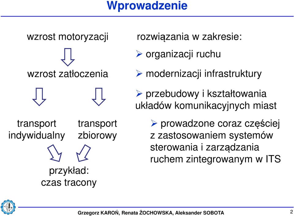 przebudowy i kształtowania układów komunikacyjnych miast prowadzone coraz częściej z zastosowaniem