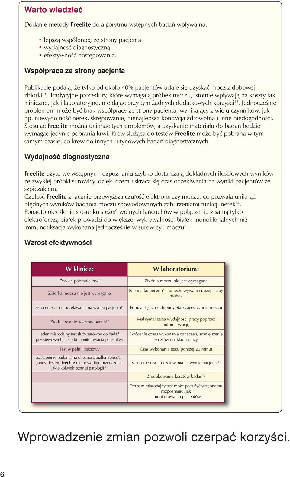 Tradycyjne procedury, które wymagają próbek moczu, istotnie wpływają na koszty tak kliniczne, jak i laboratoryjne, nie dając przy tym żadnych dodatkowych korzyści 13.