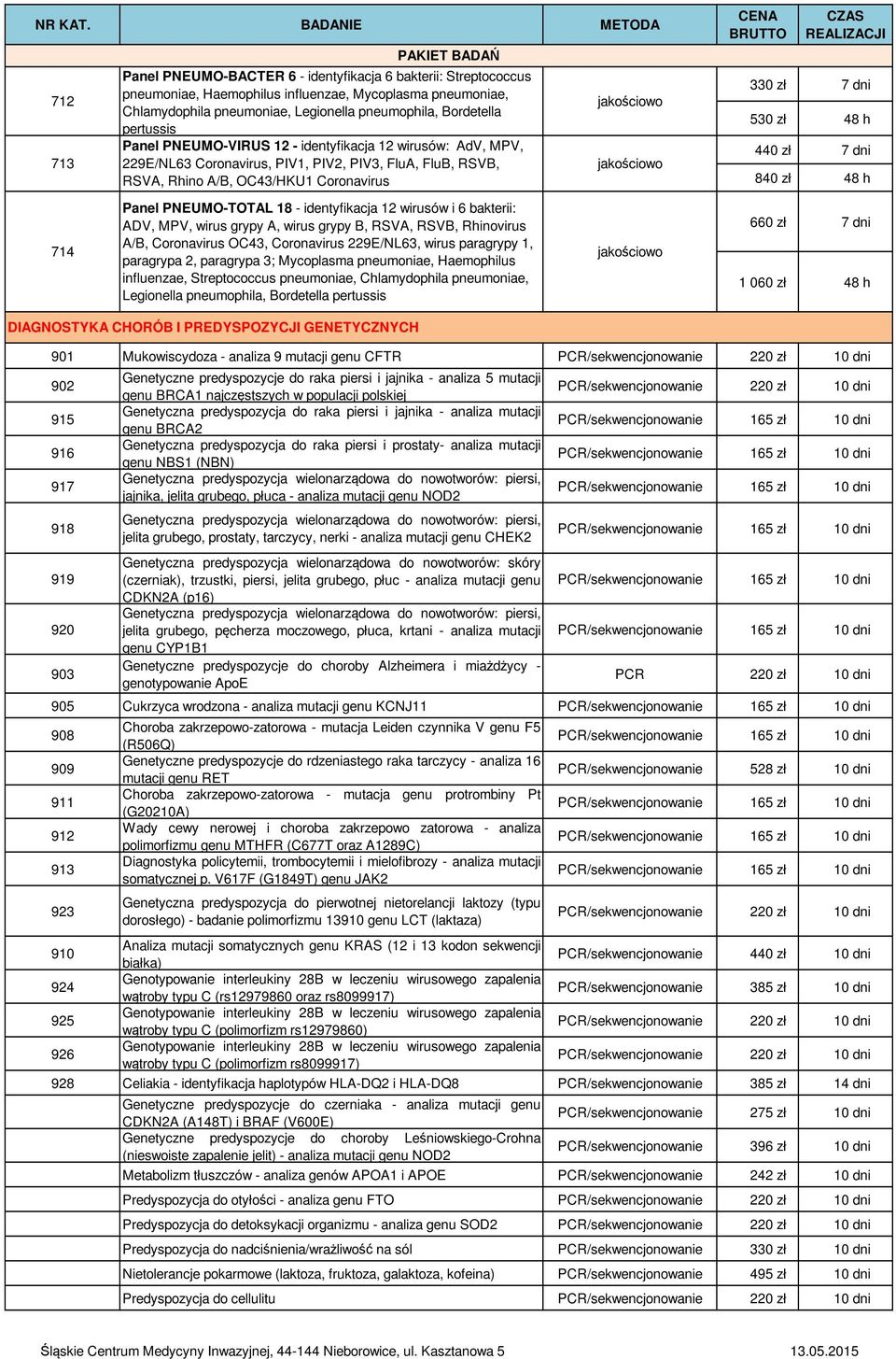 identyfikacja 12 wirusów i 6 bakterii: ADV, MPV, wirus grypy A, wirus grypy B, RSVA, RSVB, Rhinovirus A/B, Coronavirus OC43, Coronavirus 229E/NL63, wirus paragrypy 1, paragrypa 2, paragrypa 3;