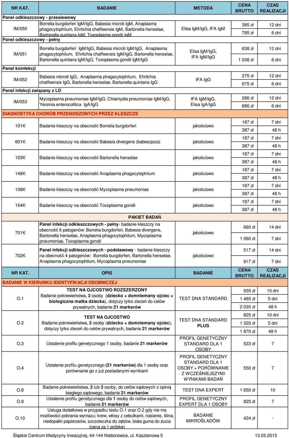 3 Ustalenie profilu genetycznego 1 osoby, badanie 21 markerów O.4 O.8 O.9 O.