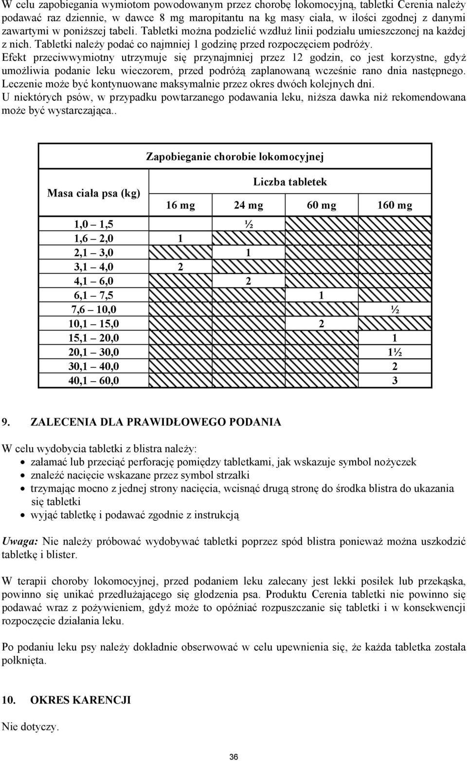 Efekt przeciwwymiotny utrzymuje się przynajmniej przez 12 godzin, co jest korzystne, gdyż umożliwia podanie leku wieczorem, przed podróżą zaplanowaną wcześnie rano dnia następnego.