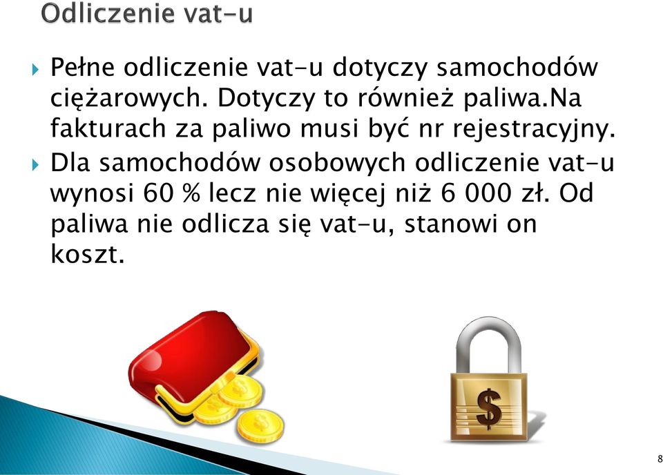 na fakturach za paliwo musi być nr rejestracyjny.