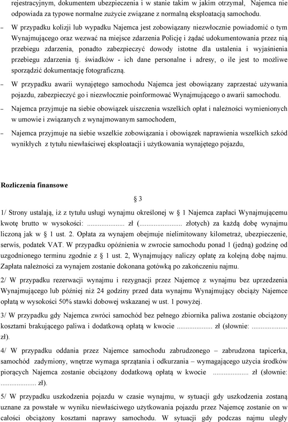 Umowa Wynajmu Samochodu Osobowego Pdf Darmowe Pobieranie