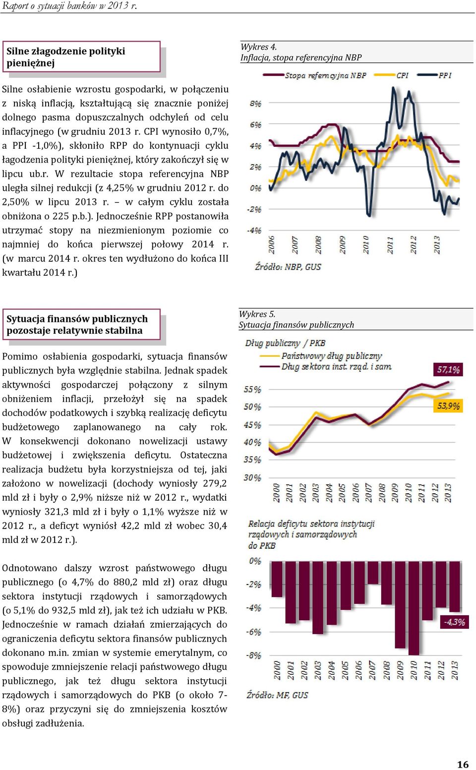 grudniu 2013 r. CPI wynosiło 0,7%, a PPI -1,0%), skłoniło RPP do kontynuacji cyklu łagodzenia polityki pieniężnej, który zakończył się w lipcu ub.r. W rezultacie stopa referencyjna NBP uległa silnej redukcji (z 4,25% w grudniu 2012 r.