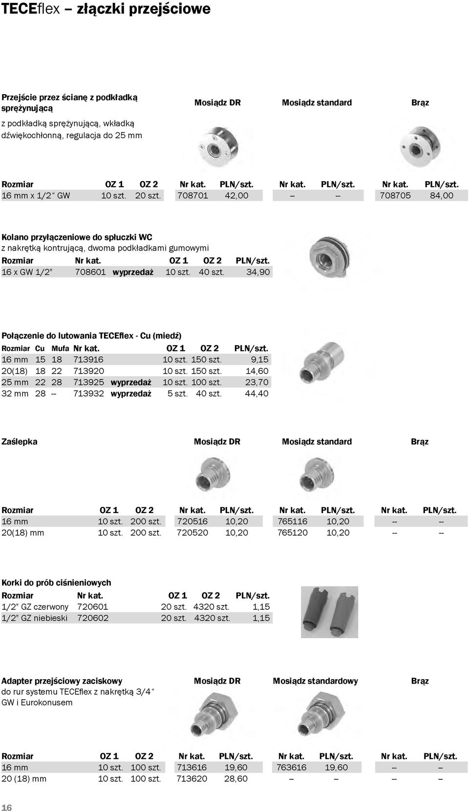 708701 42,00 -- -- 708705 84,00 Kolano przyłączeniowe do spłuczki WC z nakrętką kontrującą, dwoma podkładkami gumowymi 16 x GW 1/2" 708601 wyprzedaż 10 szt. 40 szt.