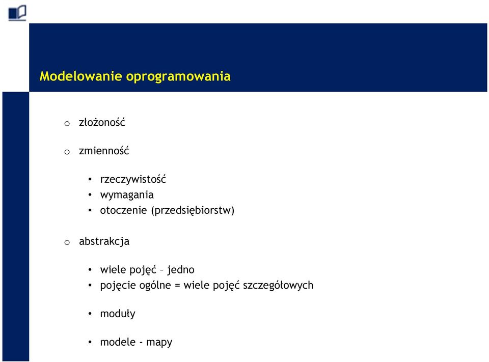 (przedsiębiorstw) o abstrakcja wiele pojęć jedno