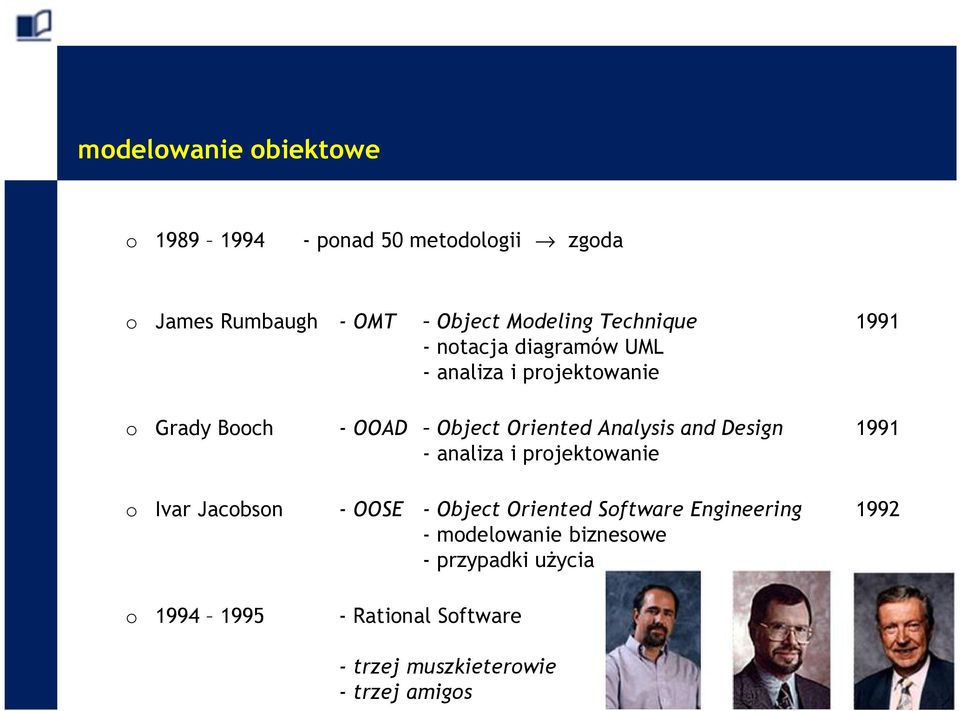 Analysis and Design 1991 - analiza i projektowanie o Ivar Jacobson - OOSE - Object Oriented Software