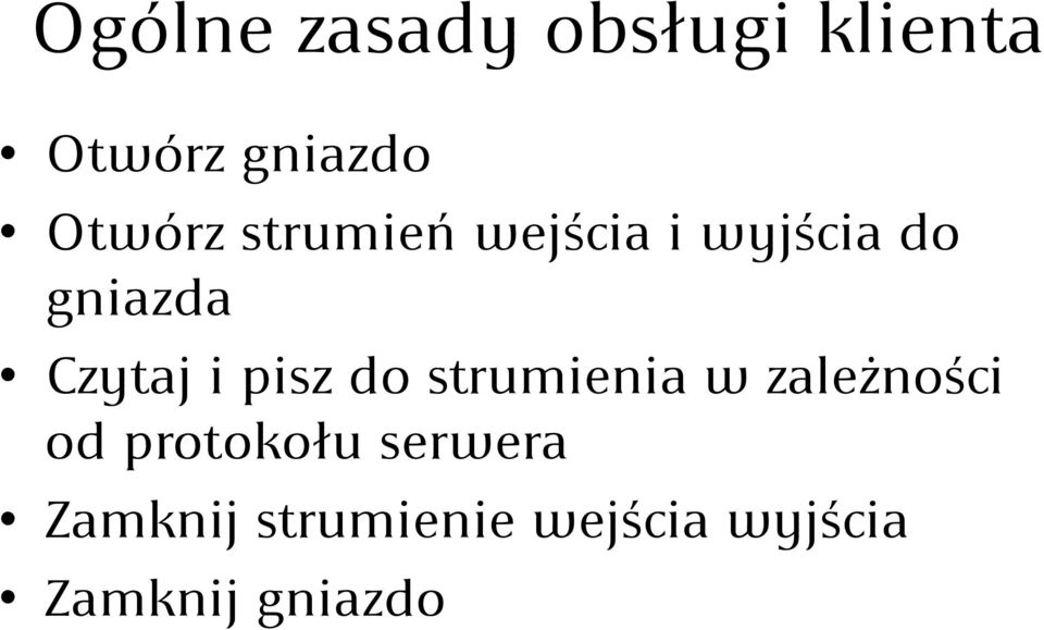 Czytaj i pisz do strumienia w zależności od