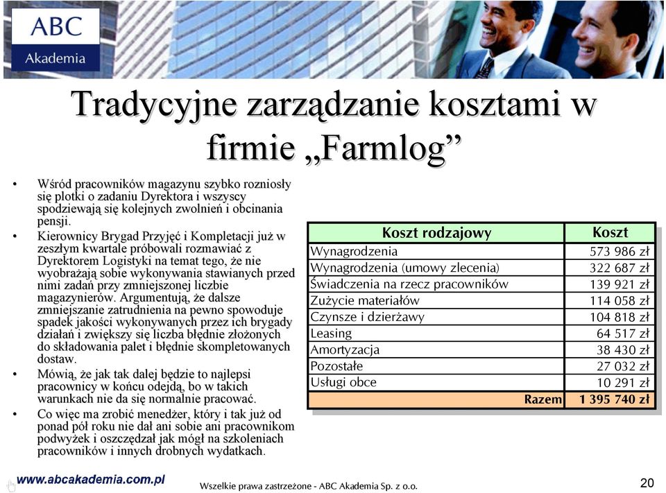 zmniejszonej liczbie magazynierów.