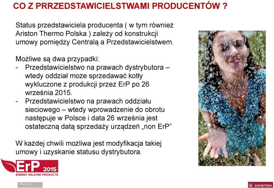 Możliwe są dwa przypadki: - Przedstawicielstwo na prawach dystrybutora wtedy oddział może sprzedawać kotły wykluczone z produkcji przez ErP po 26