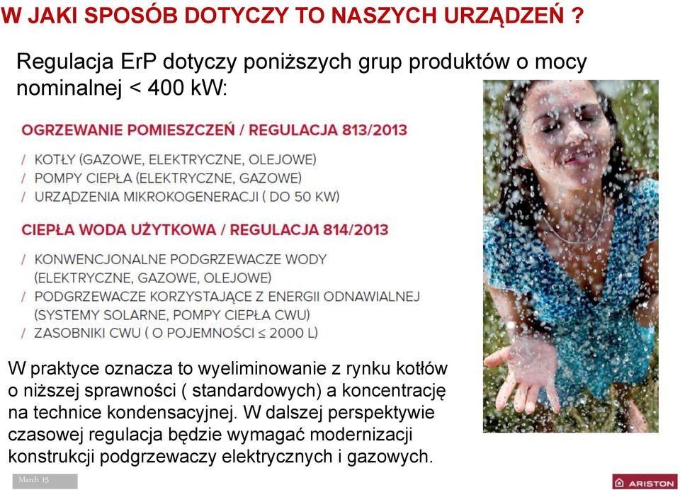 oznacza to wyeliminowanie z rynku kotłów o niższej sprawności ( standardowych) a