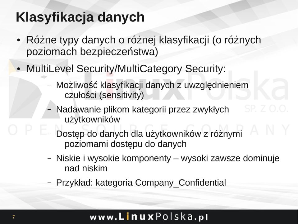 Nadawanie plikom kategorii przez zwykłych użytkowników Dostęp do danych dla użytkowników z różnymi poziomami