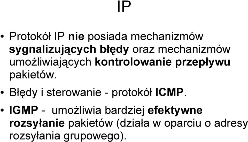 Błędy i sterowanie - protokół ICMP.