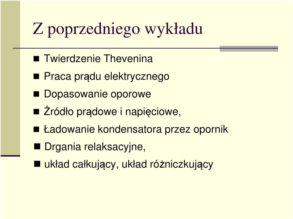 prądowe i napięciowe, Ładowanie kondensatora przez