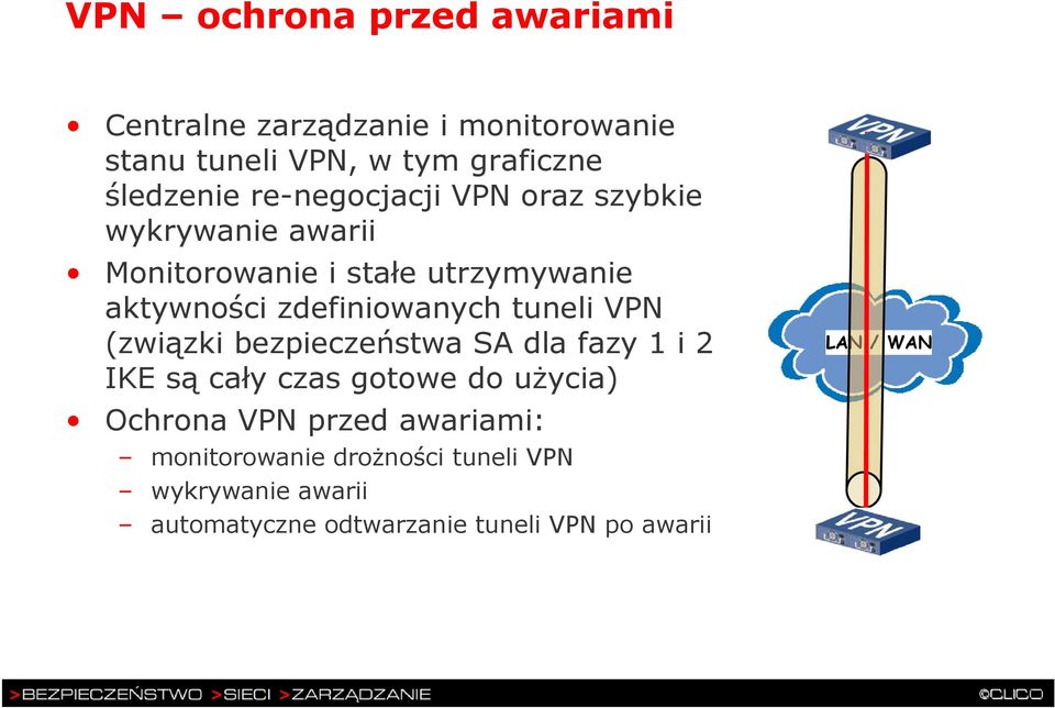 tuneli VPN (związki bezpieczeństwa SA dla fazy 1 i 2 IKE są cały czas gotowe do użycia) Ochrona VPN przed
