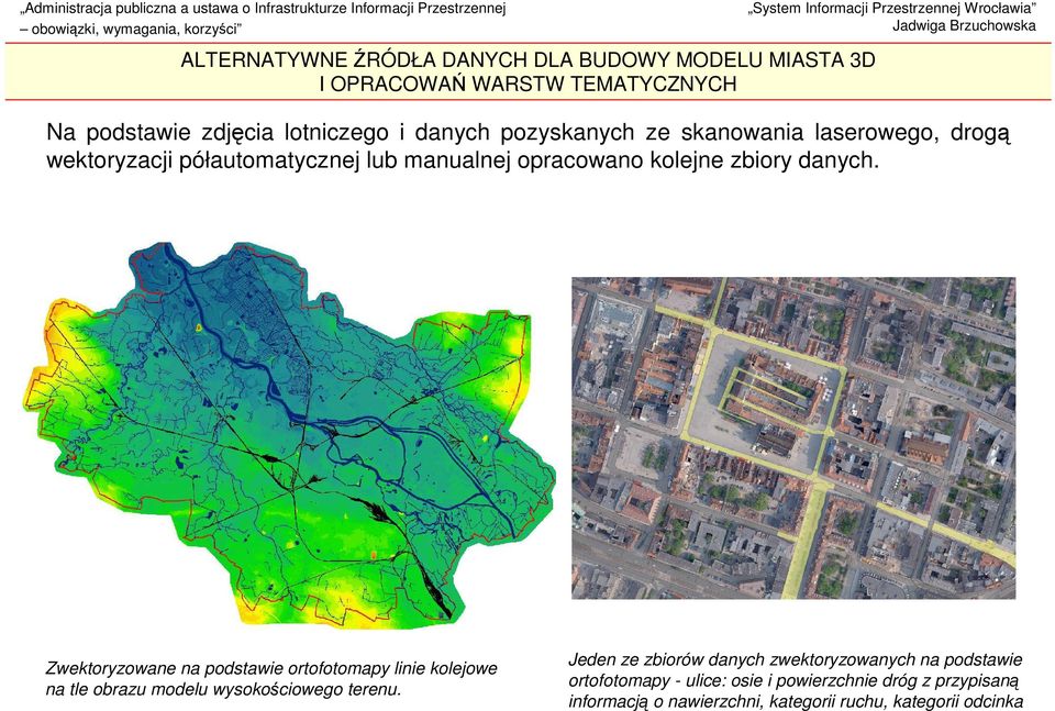 Zwektoryzowane na podstawie ortofotomapy linie kolejowe na tle obrazu modelu wysokościowego terenu.