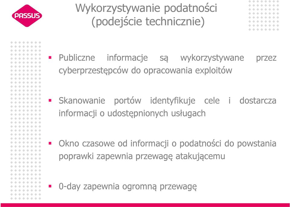 identyfikuje cele i dostarcza informacji o udostępnionych usługach Okno czasowe od