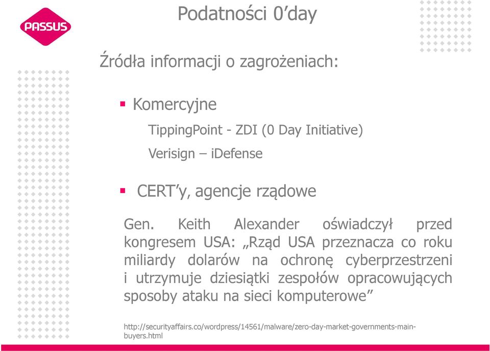 Keith Alexander oświadczył przed kongresem USA: Rząd USA przeznacza co roku miliardy dolarów na ochronę