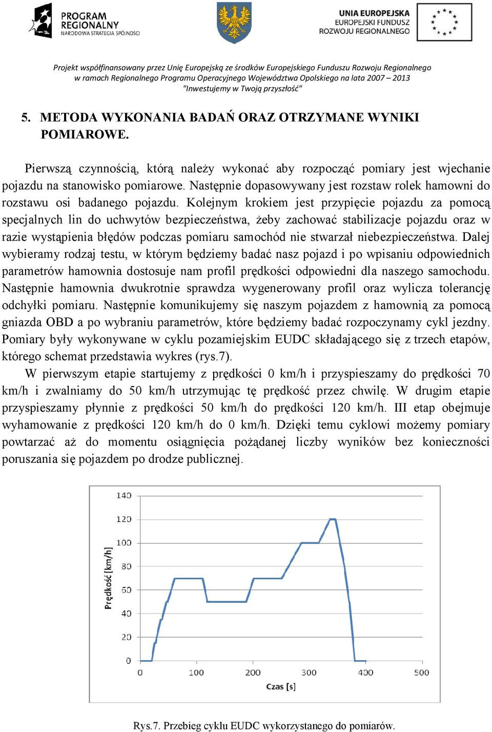 Kolejnym krokiem jest przypięcie pojazdu za pomocą specjalnych lin do uchwytów bezpieczeństwa, Ŝeby zachować stabilizacje pojazdu oraz w razie wystąpienia błędów podczas pomiaru samochód nie stwarzał
