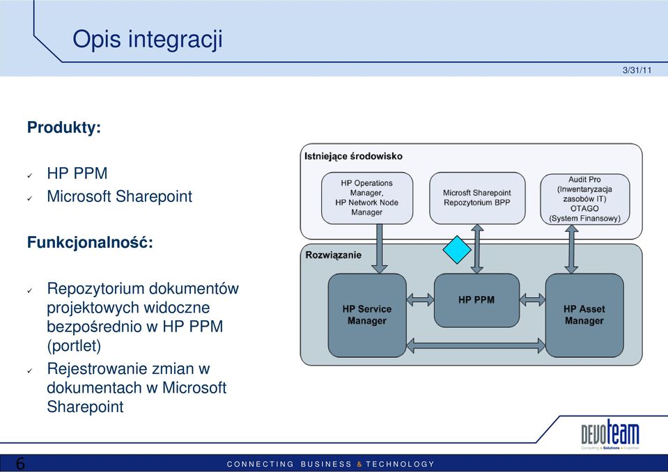 projektowych widoczne bezpośrednio w HP PPM