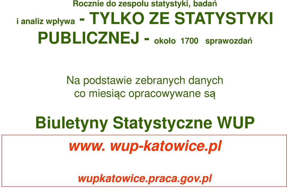 podstawie zebranych danych co miesiąc opracowywane są