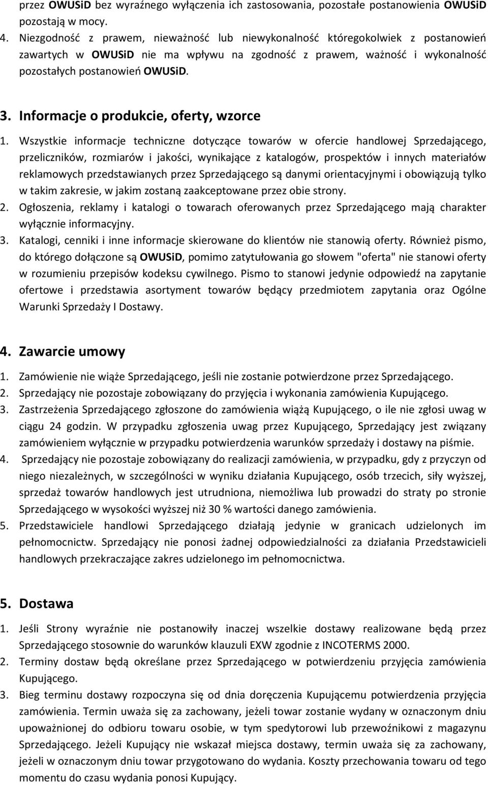 Informacje o produkcie, oferty, wzorce 1.