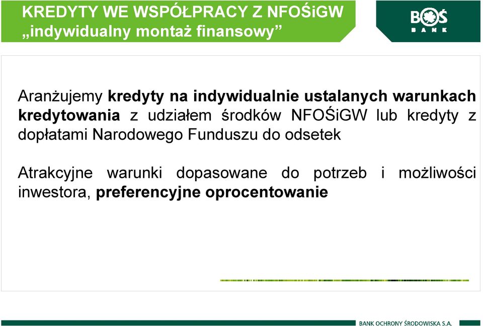 środków NFOŚiGW lub kredyty z dopłatami Narodowego Funduszu do odsetek