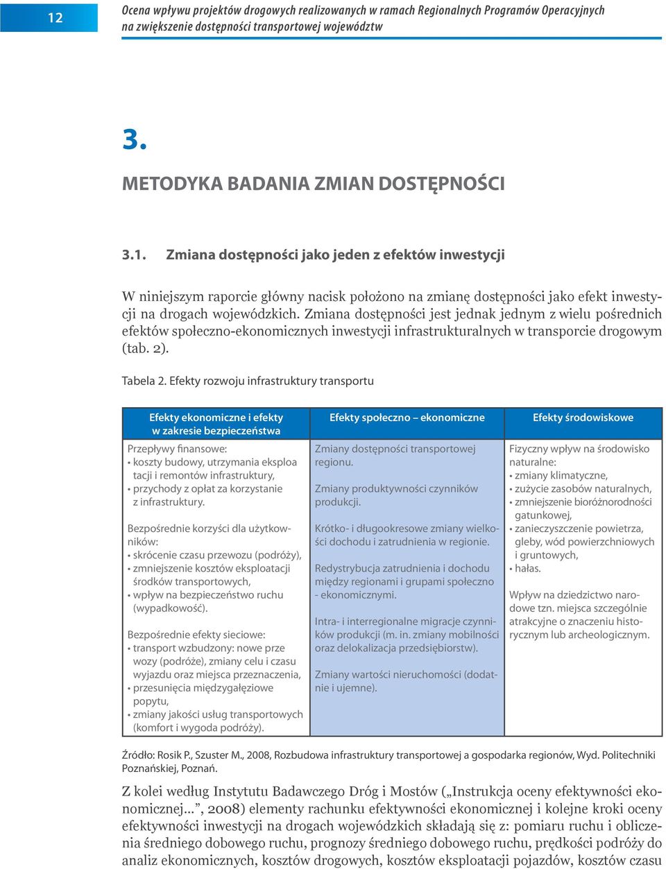 Efekty rozwoju infrastruktury transportu Efekty ekonomiczne i efekty w zakresie bezpieczeństwa Przepływy finansowe: koszty budowy, utrzymania eksploa tacji i remontów infrastruktury, przychody z