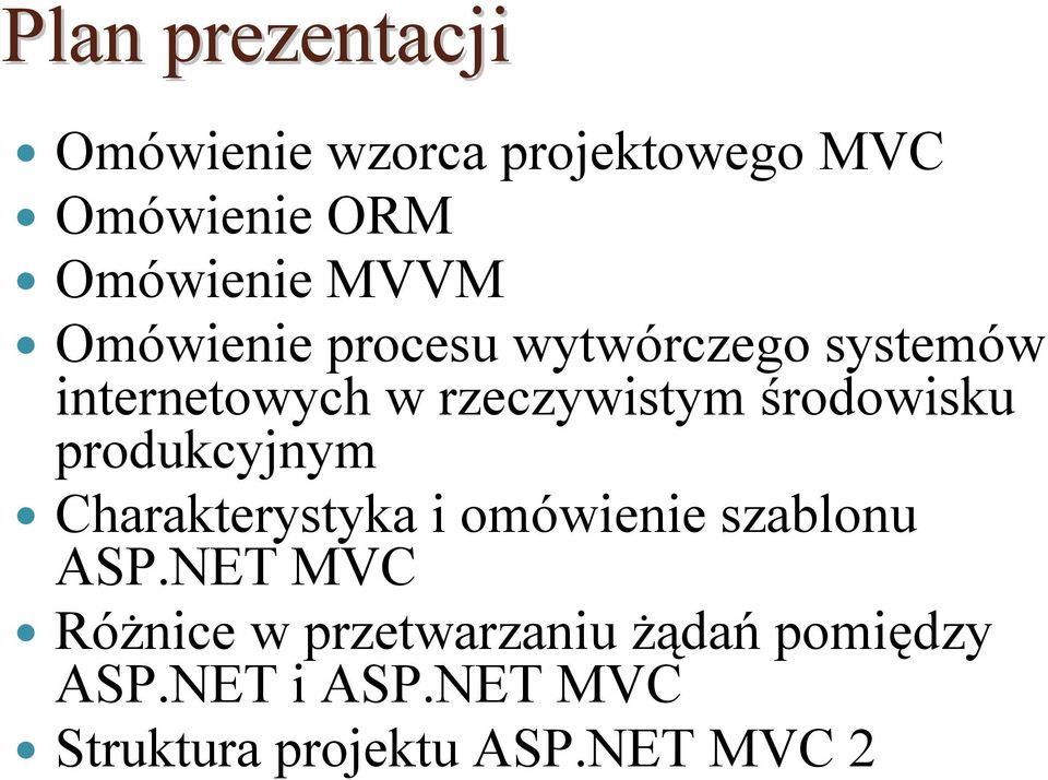 środowisku produkcyjnym Charakterystyka i omówienie szablonu ASP.