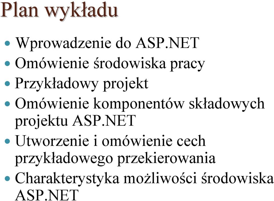 Omówienie komponentów składowych projektu ASP.