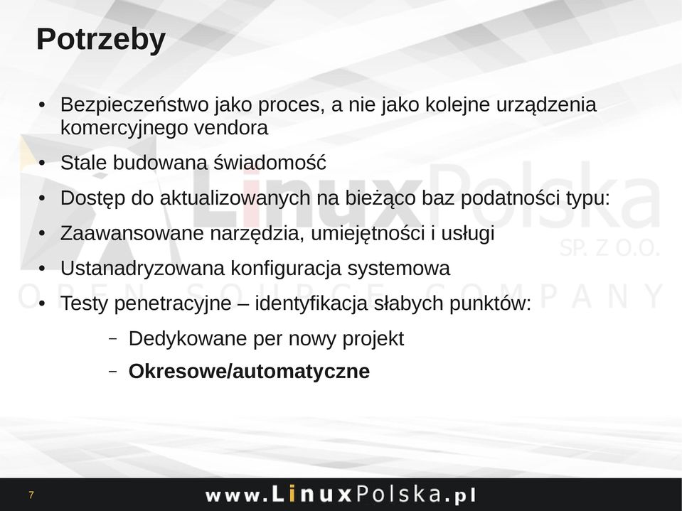 Zaawansowane narzędzia, umiejętności i usługi Ustanadryzowana konfiguracja systemowa