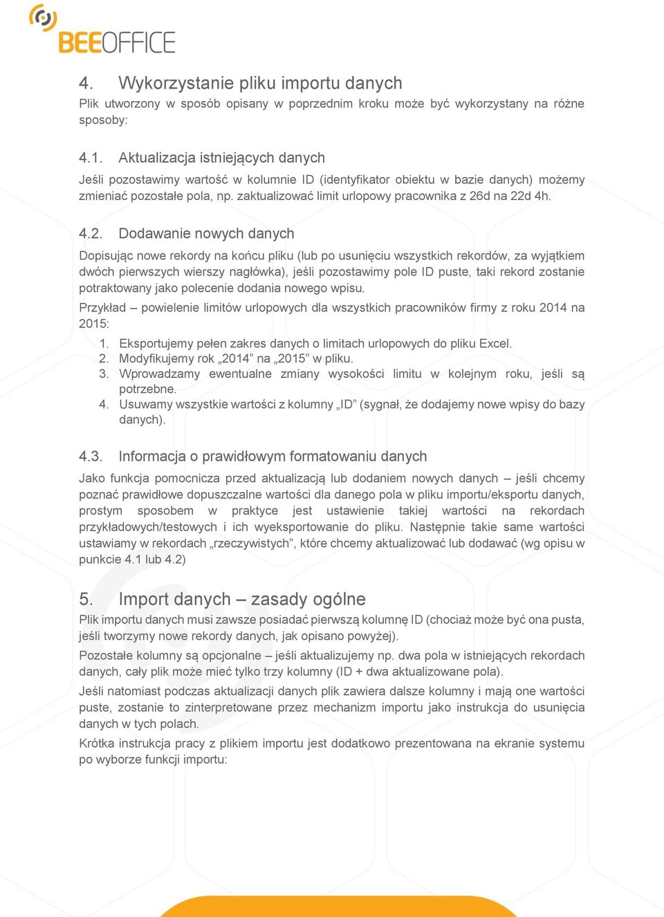 zaktualizować limit urlopowy pracownika z 26