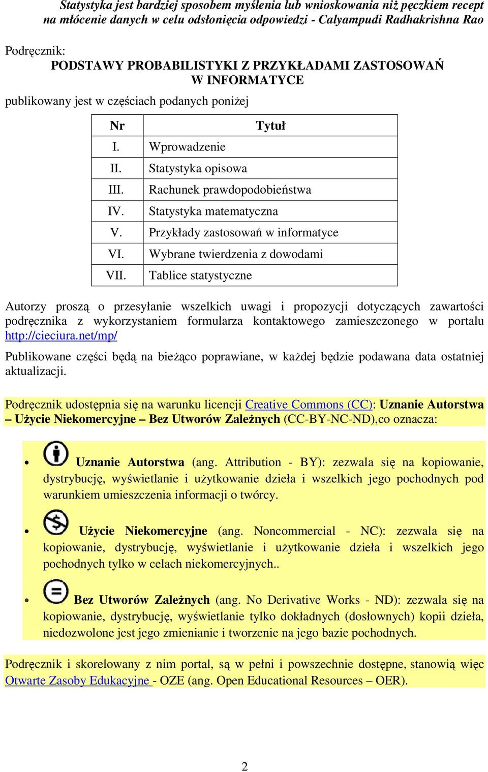 Wybrae twerdzea z dowodam Tablce statystycze Autorzy proszą o przesyłae wszelkch uwag propozycj dotyczących zawartośc podręczka z wykorzystaem formularza kotaktowego zameszczoego w portalu