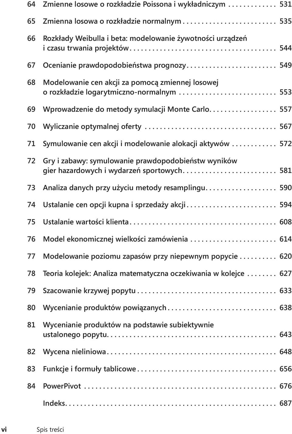 ... 557 70 Wyliczanie optymalnej oferty... 567 71 Symulowanie cen akcji i modelowanie alokacji aktywów.