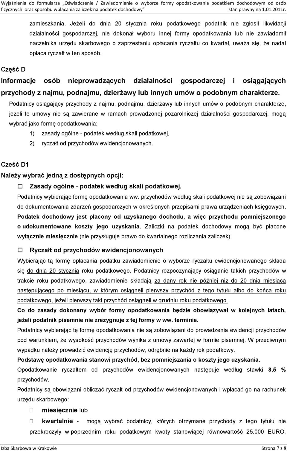 zaprzestaniu opłacania ryczałtu co kwartał, uważa się, że nadal opłaca ryczałt w ten sposób.