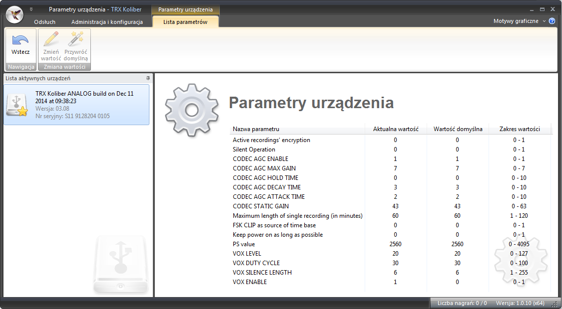 Rejestrator rozmów KOLIBER- instrukcja obsługi W przypadku poprawnego pobrania czasu z komputera PC wyświetlana jest informacja jak na rysunku poniżej. 2.