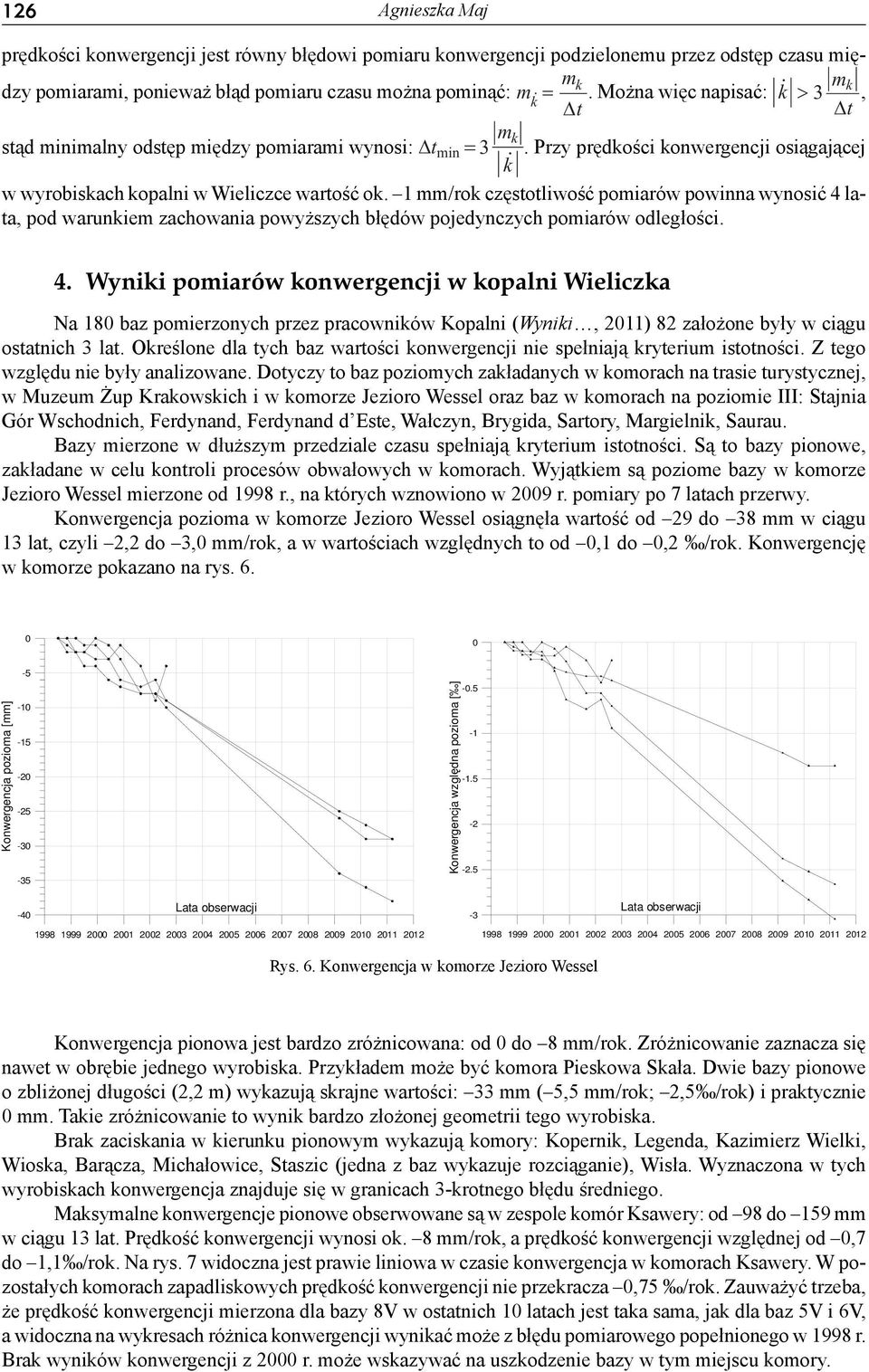 1 mm/rok częstotliwość pomiarów powinna wynosić 4 