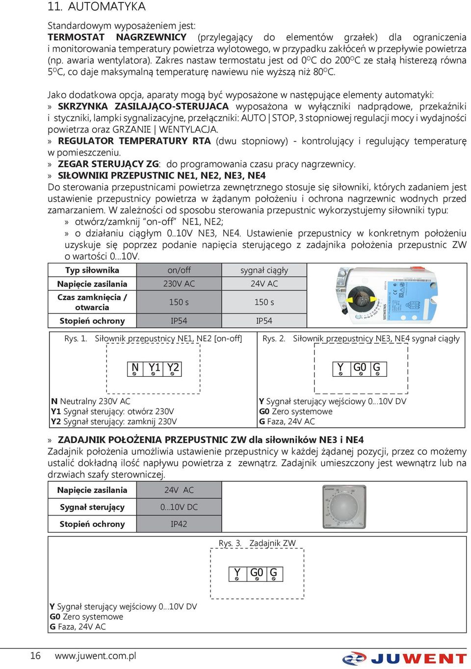 Jako dodatkowa opcja, aparaty mogą być wyposażone w następujące elementy automatyki: SKRZYNKA ZASILAJĄCO-STERUJACA wyposażona w wyłączniki nadprądowe, przekaźniki i styczniki, lampki sygnalizacyjne,