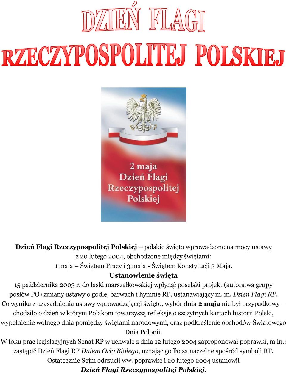 Dzień Flagi RP.