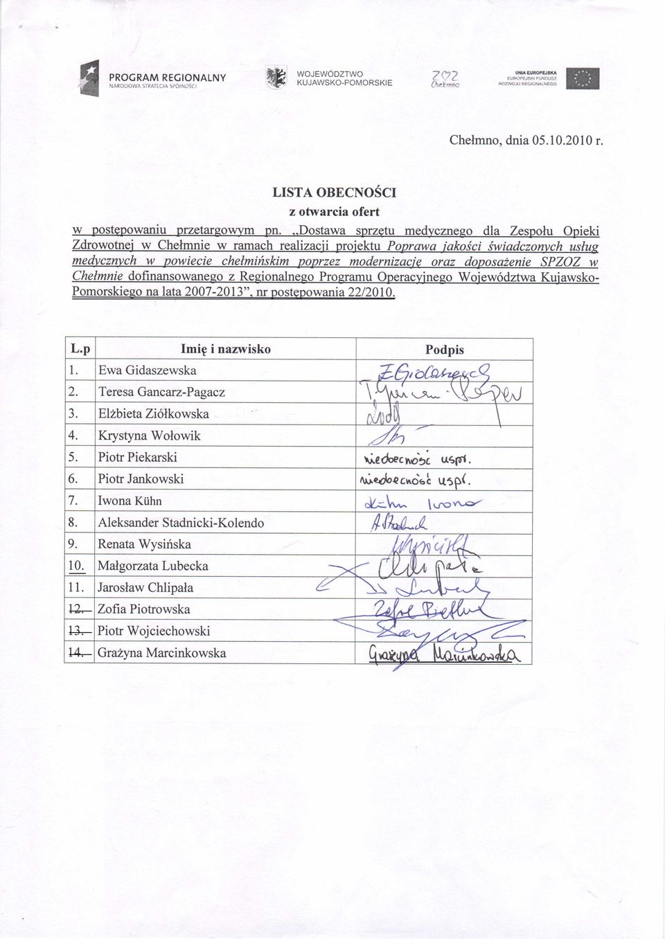 ,,dostawa sprzetu medvcznego dia Zesoolu Opieki Zdrowotnei w Chehnnie w ramach realizacji projektu Poprawa jakosci smadczonvch usius medycznych -w powiecie chelminskim uoprzez modernizacie oraz