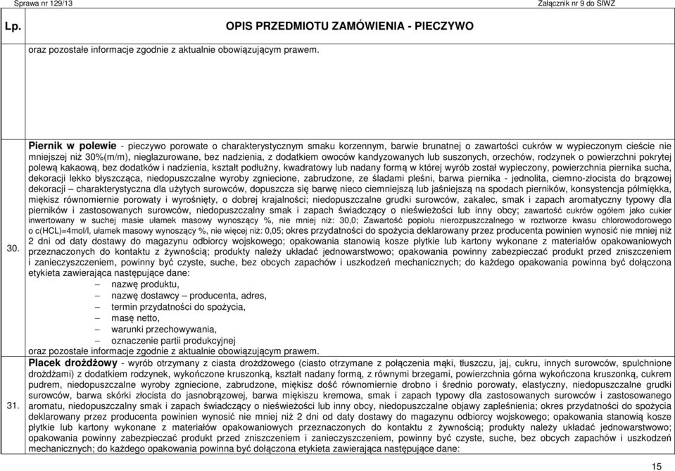 dodatkiem owoców kandyzowanych lub suszonych, orzechów, rodzynek o powierzchni pokrytej polewą kakaową, bez dodatków i nadzienia, kształt podłużny, kwadratowy lub nadany formą w której wyrób został